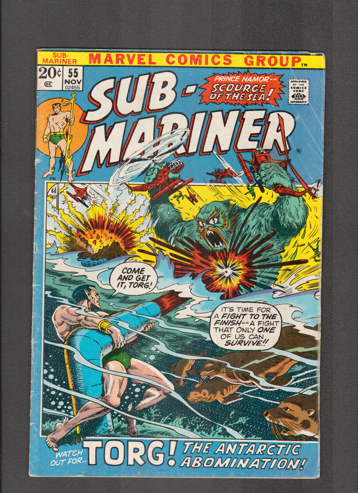 Sub-Mariner #55 (1972) 1st Torg - Roy Thomas Marvel Comics