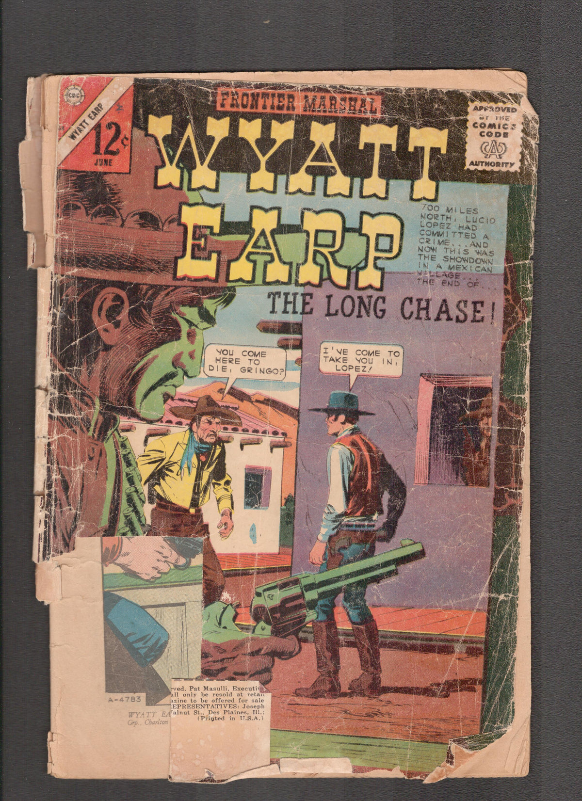 Wyatt Earp: Frontier Marshal #58 (1965) Low Grade Charlton Comics