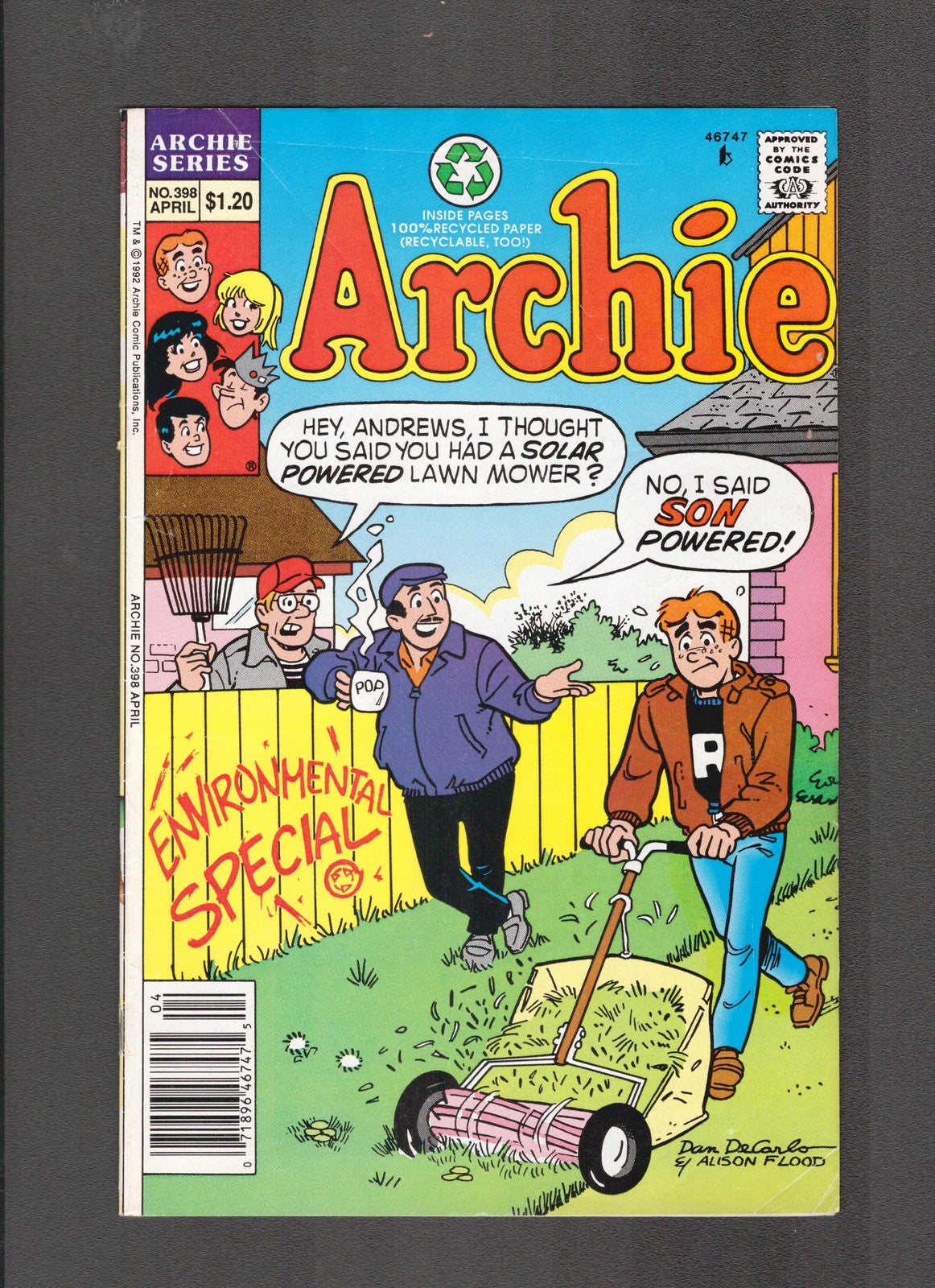 Archie Comics #398 (1992) Dan DeCarlo Archie Comics