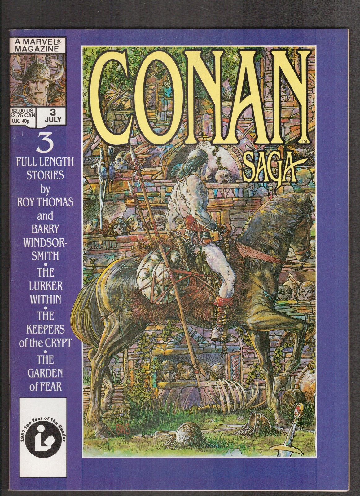 Conan Saga #3 (1987) Barry Windsor-Smith Cover Marvel Comics