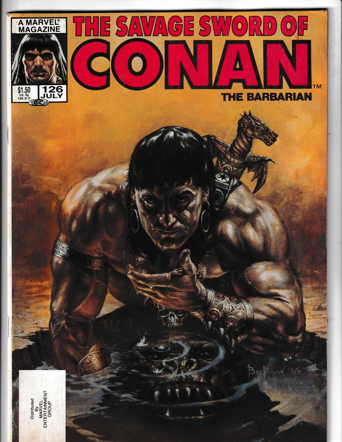 Savage Sword of Conan #126 (1986) the Barbarian Curtis Comics