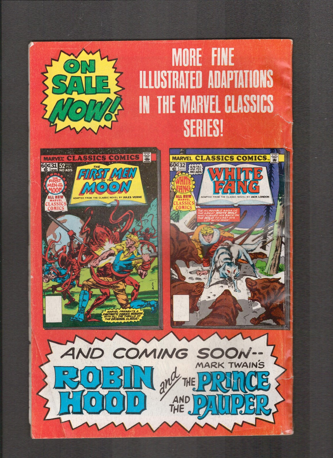 Marvel Classics Comics #31 (1978) First Men In the Moon Marvel Comics