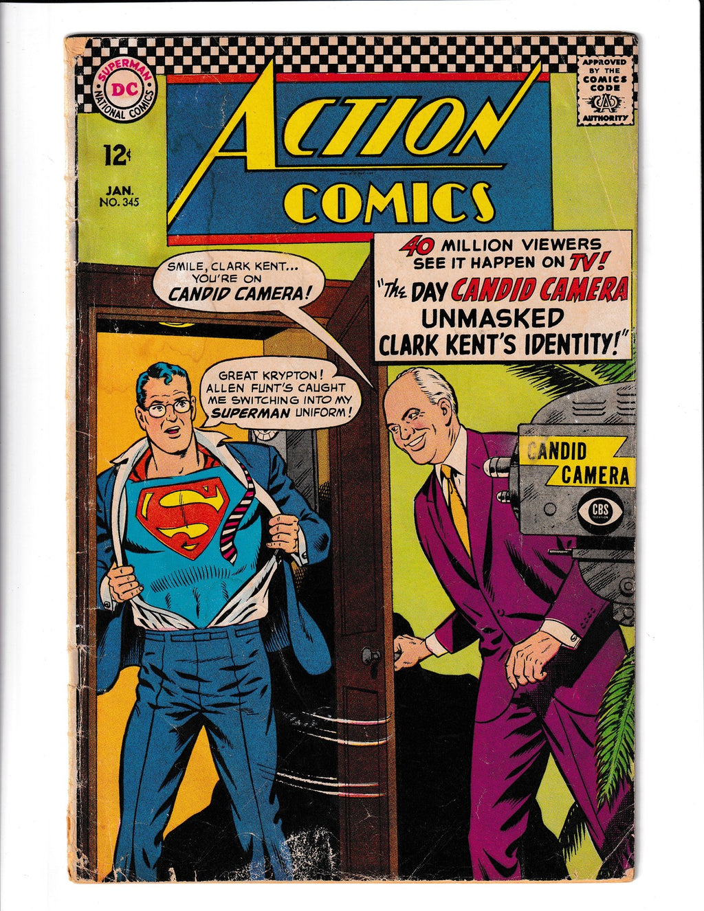 Action Comics #345 (1967) Candid Camera Allen Funt DC Comics