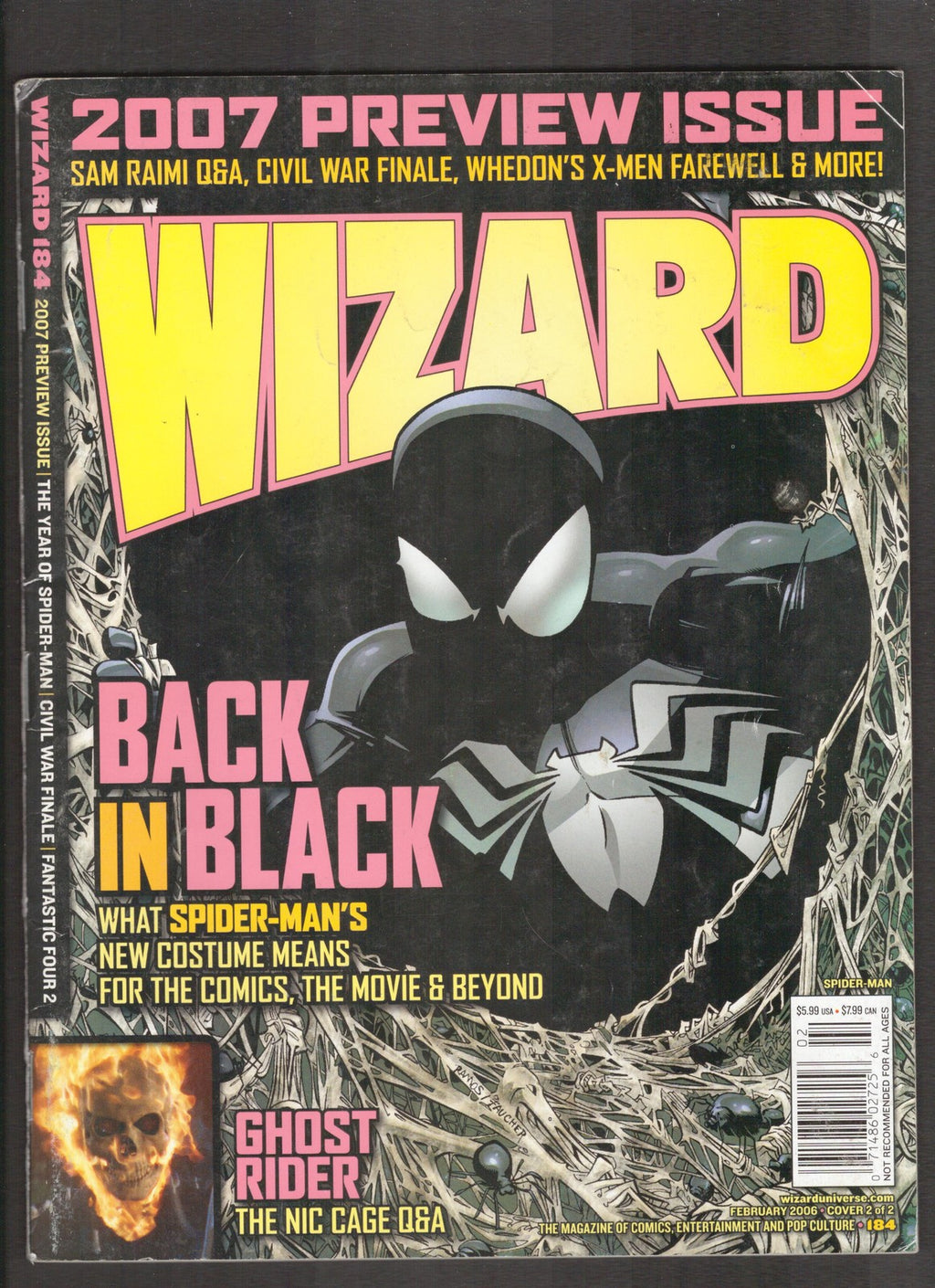 Wizard Comics Magazine #184 (2006) Black Spider-Man Variant Wizard Comics