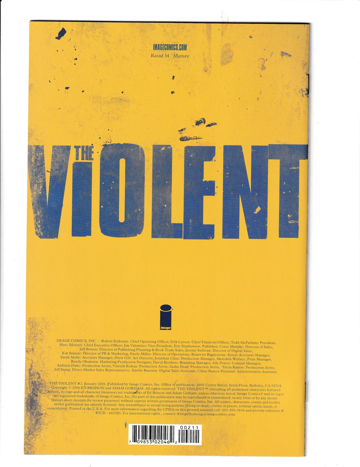 Violent #2 (2016) Image Comics SKU:1188