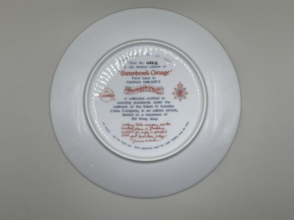 Complete Set of 6 Plates Thomas Kinkade's "Thomashire" - Bradex 84-K41-142