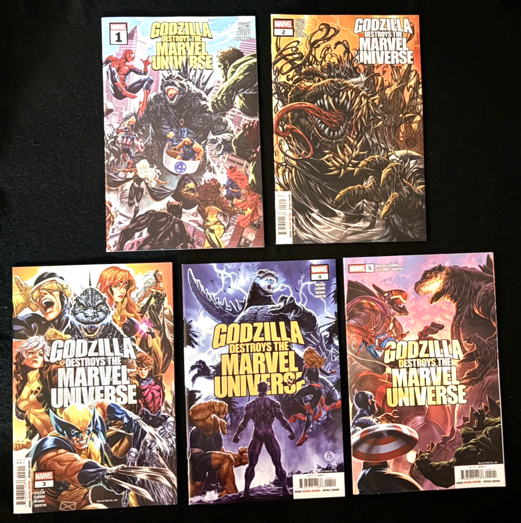 Godzlilla Destroys the marvel Universe Complete Set #1-5 Marvel 2025-26