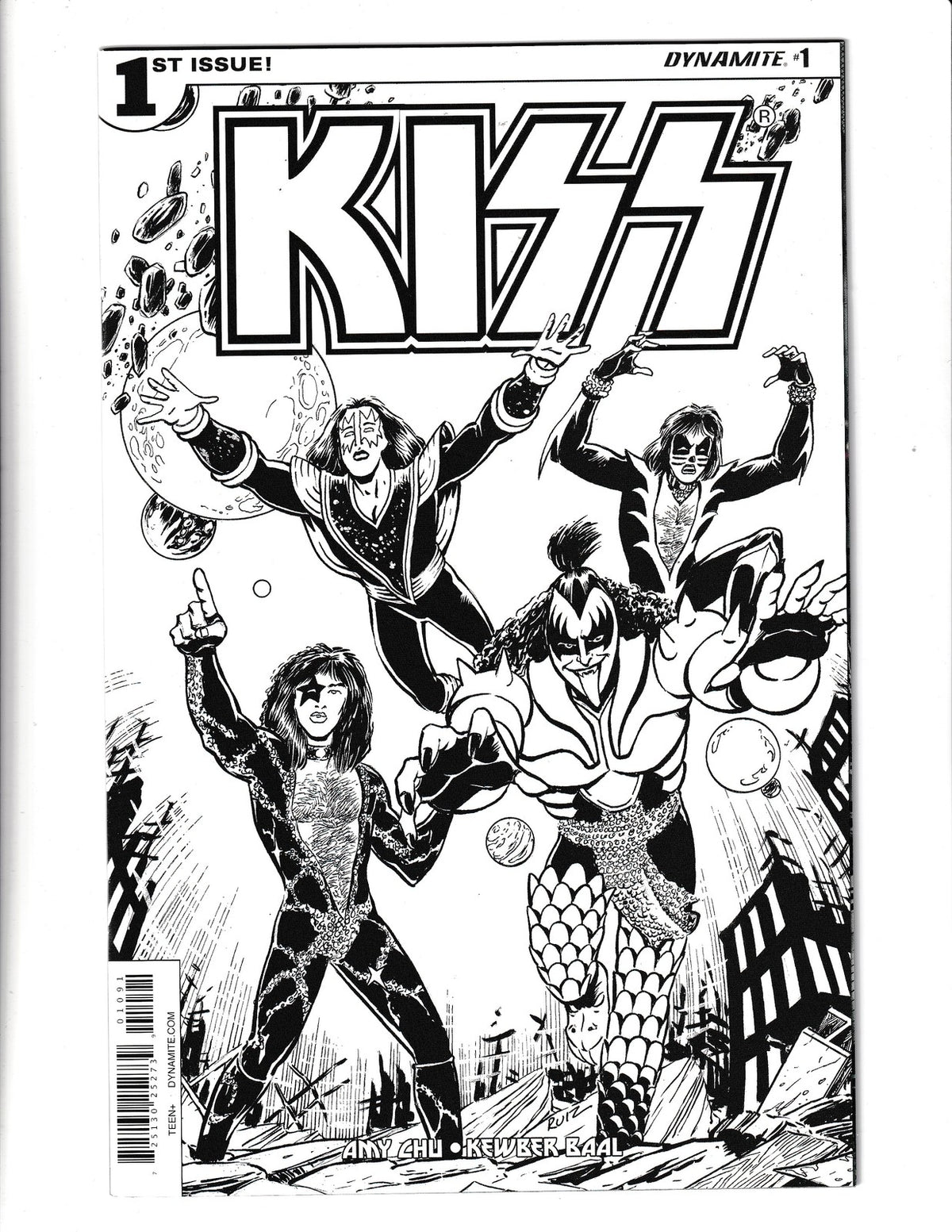Kiss #1I (2016) Ruiz Coloring Book Cover Dynamite Comics