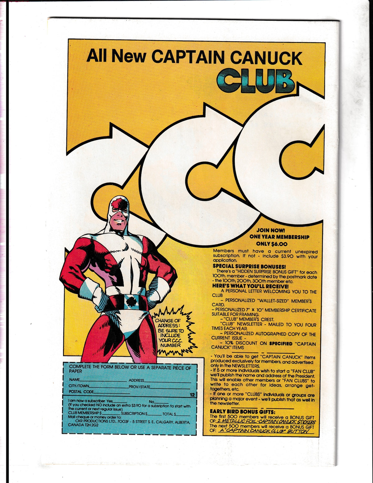Captain Canuck #12 (1980) Comely Comics SKU:1605