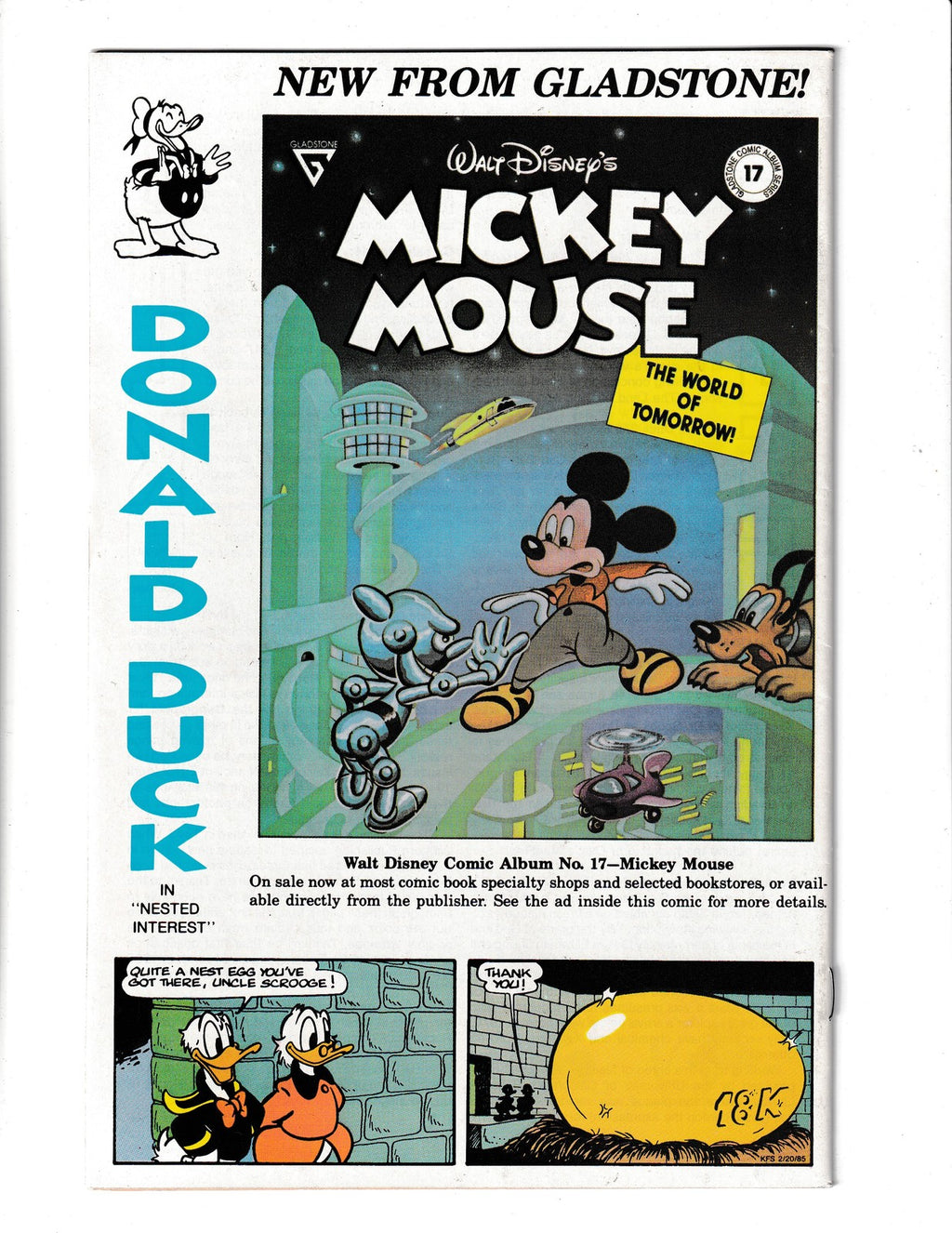 Mickey Mouse #249 (1989) Gladstone Comics