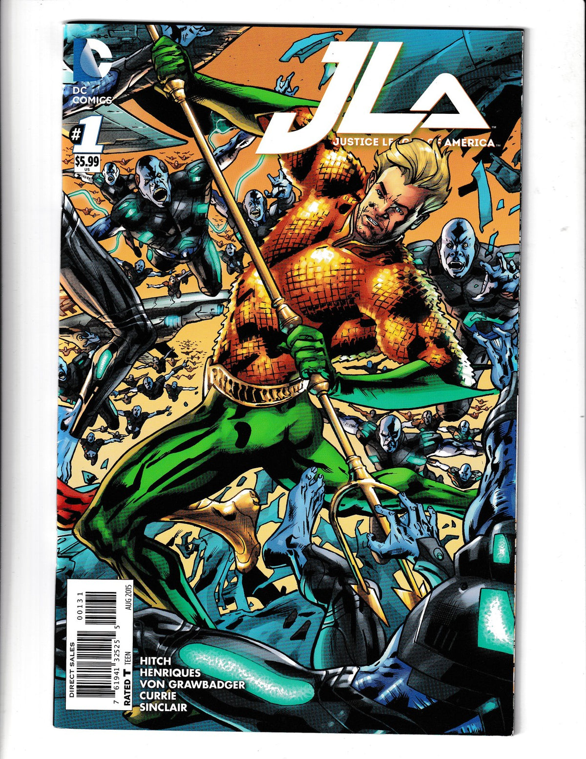 Justice League of America #1C (2015) Bryan Hitch Aquaman Gatefold DC Comics
