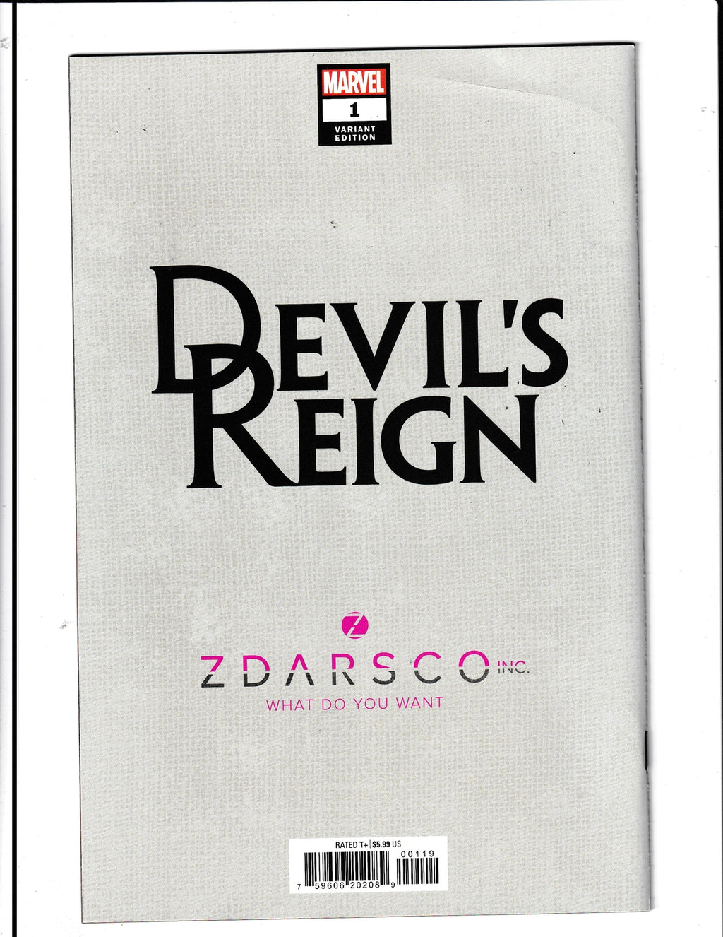 Devil's Reign #1-Zdarsco (2021) SIGNED Chp Zdarsky EXCLUSIVE Marvel Comics