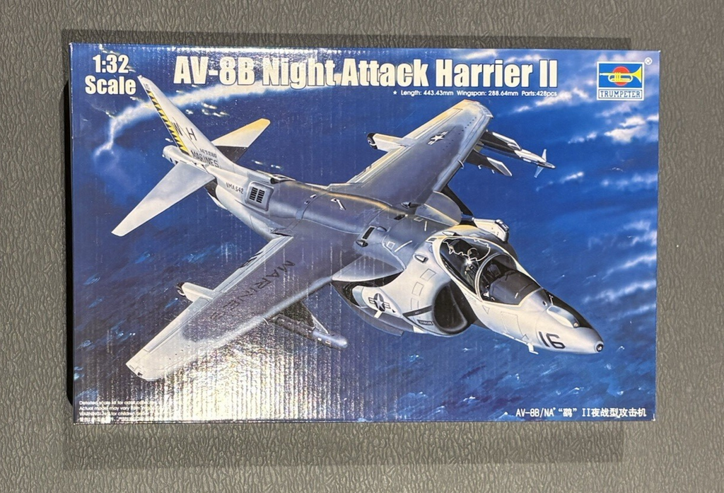 Trumpeter AV-8B Night Attack Harrier II 1/32 Scale Model Kit #02285 NA Seller