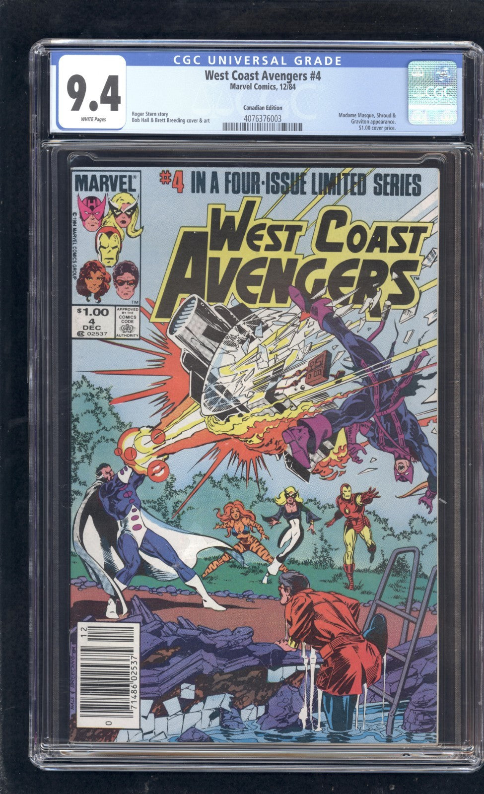 West Coast Avengers #4 CGC 9.4 (1984) Rare Canadian Price Variant Comics
