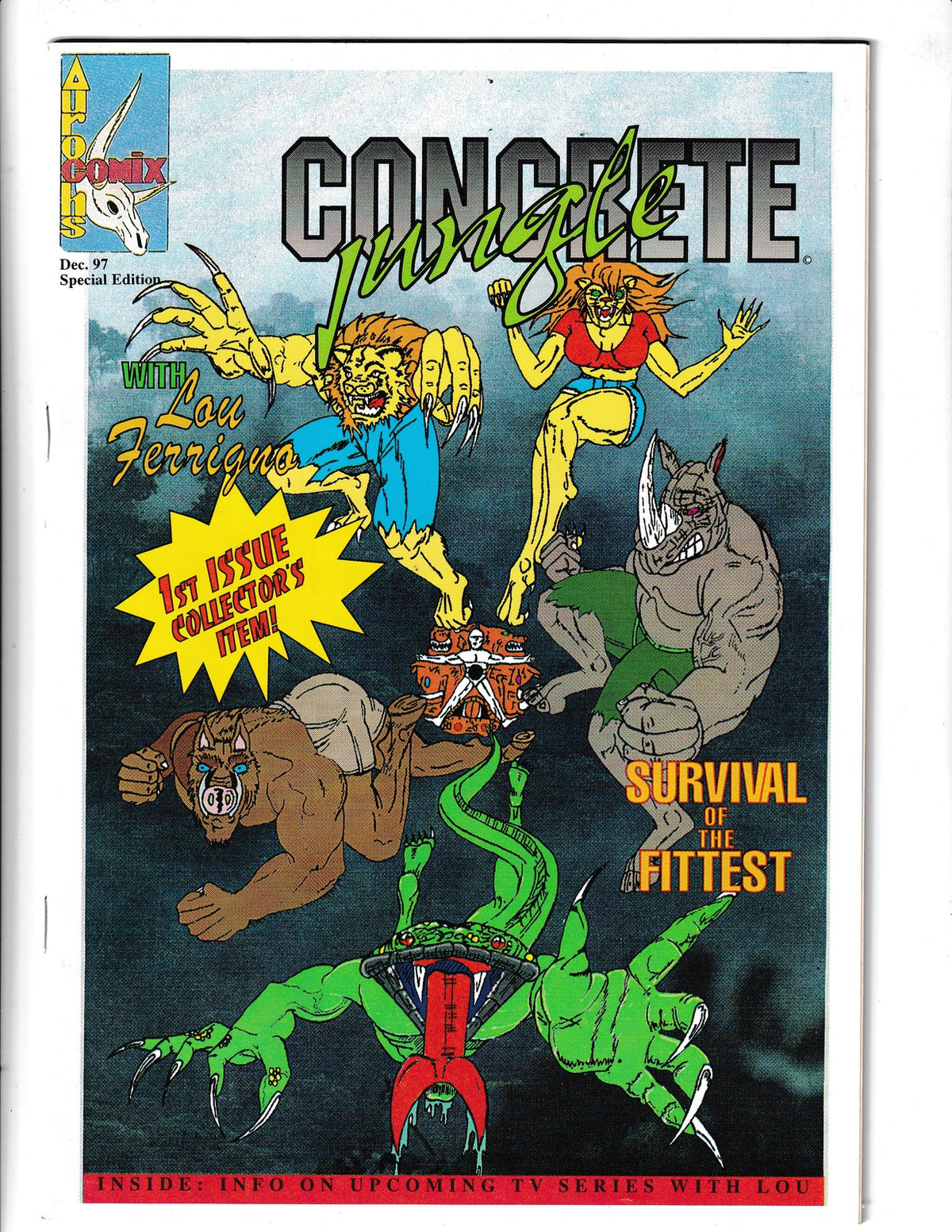 Concrete Jungle #1 (1997) Local Winnipeg Creator - Lou Ferrigno Aurochs Comics