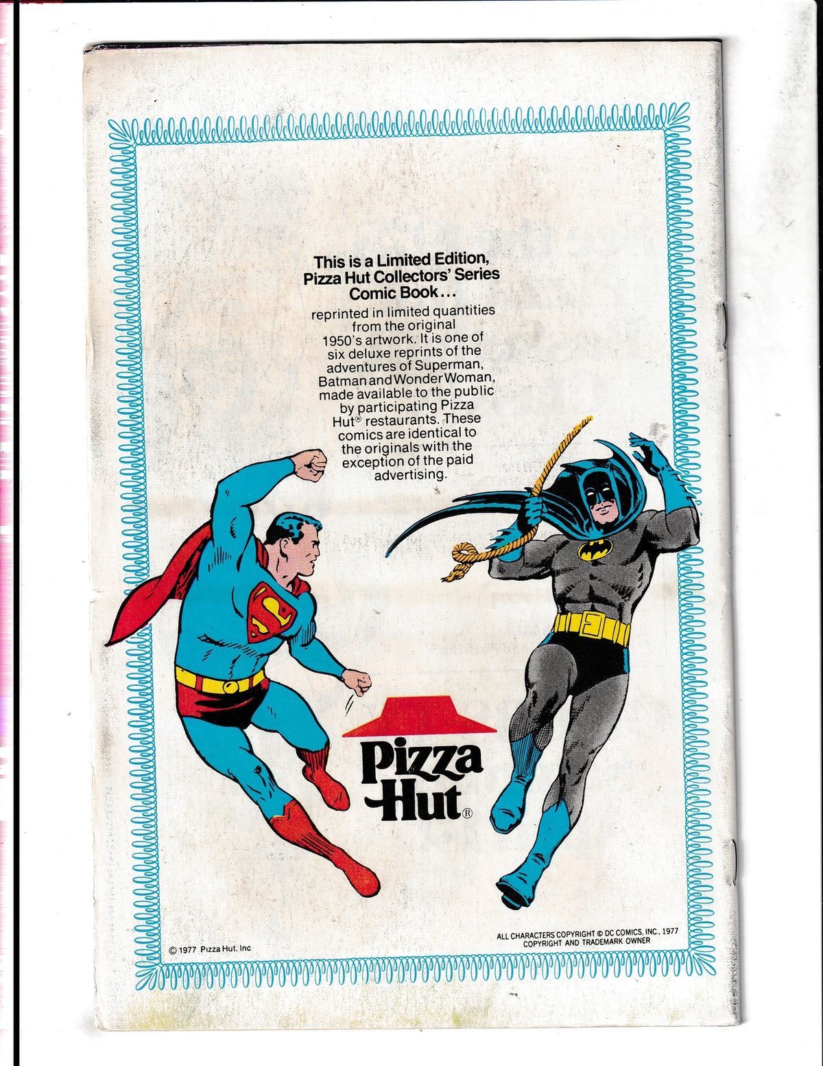Wonder Woman #nn (1977) Pizza Hut Reprint #60(1953) DC Comics
