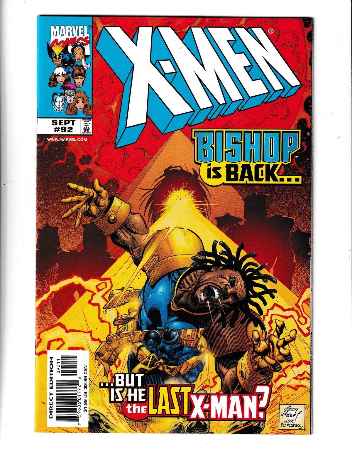 X-Men #92 (1999) Attached card Marvel Comics