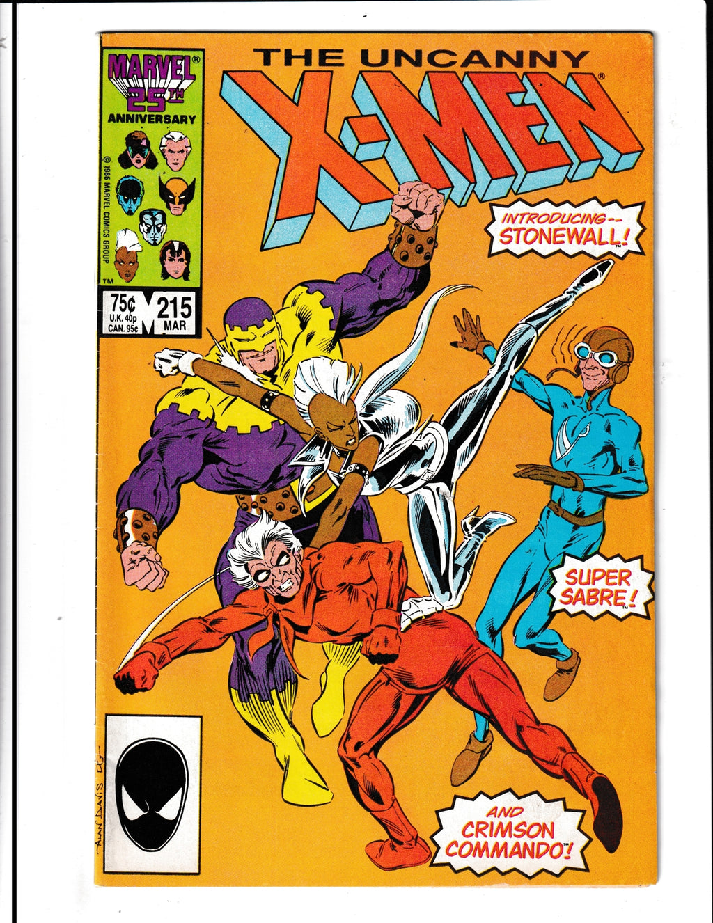 Uncanny X-Men #215 (1987) 1st App Crimson Commando & Super Sabre Marvel Comics