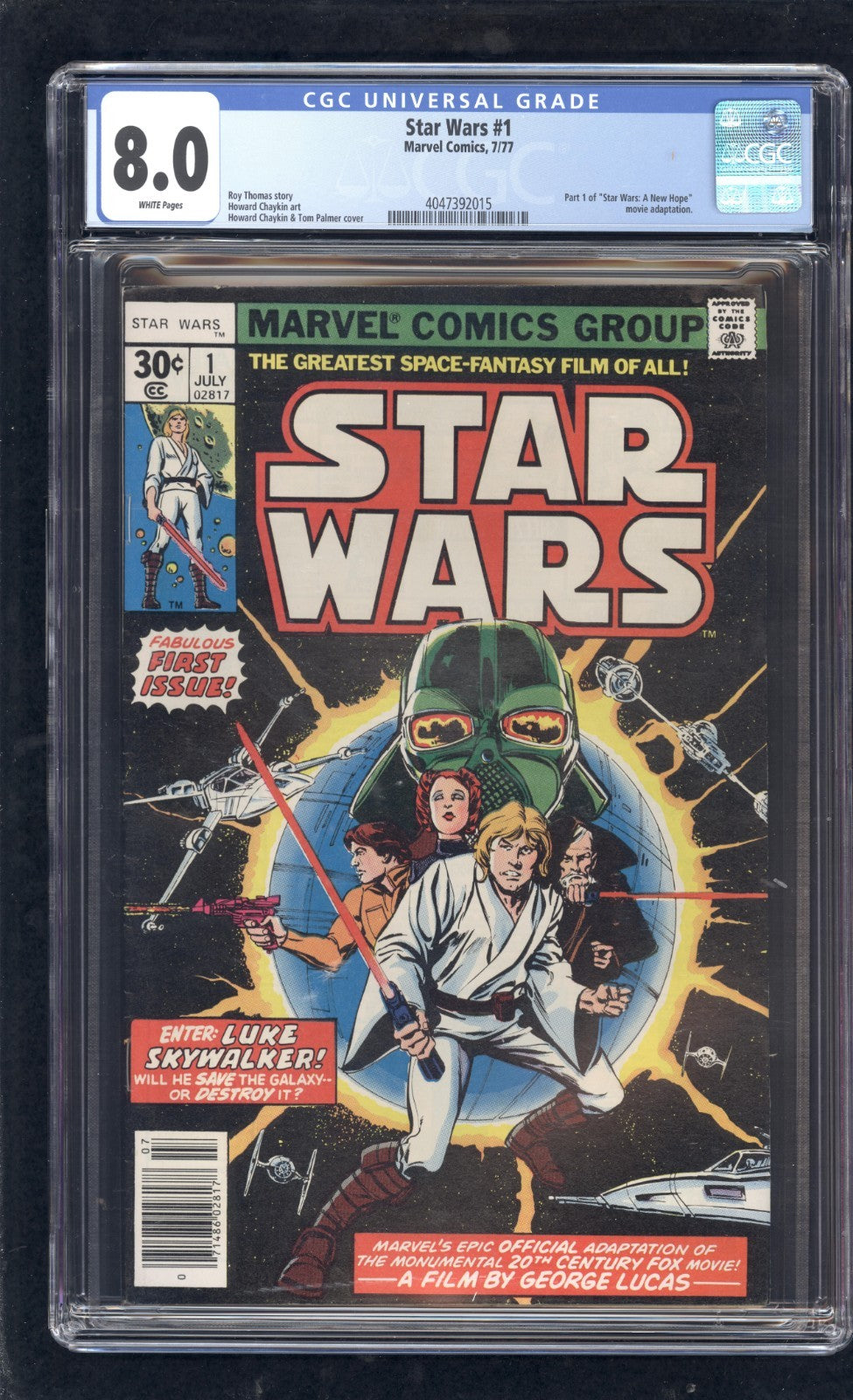 Star Wars #1 CGC 8.0 (1977) Roy Thomas New Hope Graded Marvel Comics