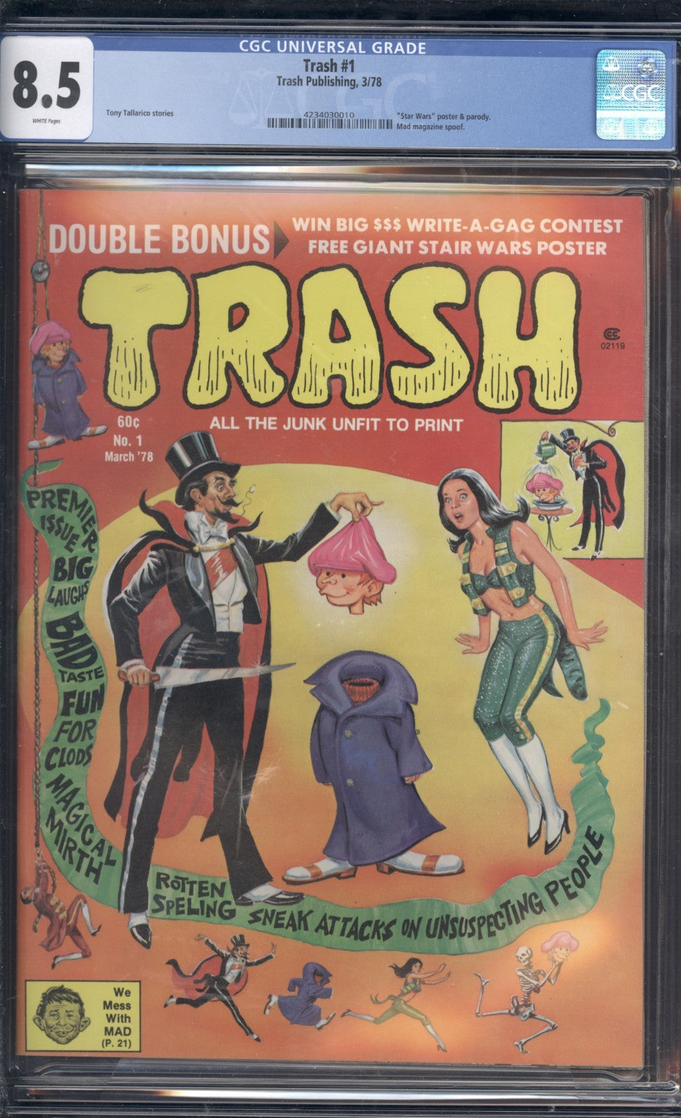 Trash #1 CGC 8.5 (1978) Graded Magazine Trash Publishing Star Wars Parody