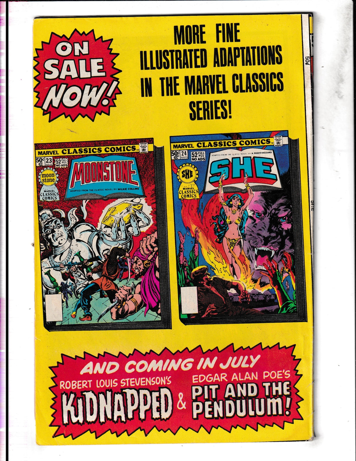 Marvel Classics Comics #24 (1977) SHE Marvel Comics