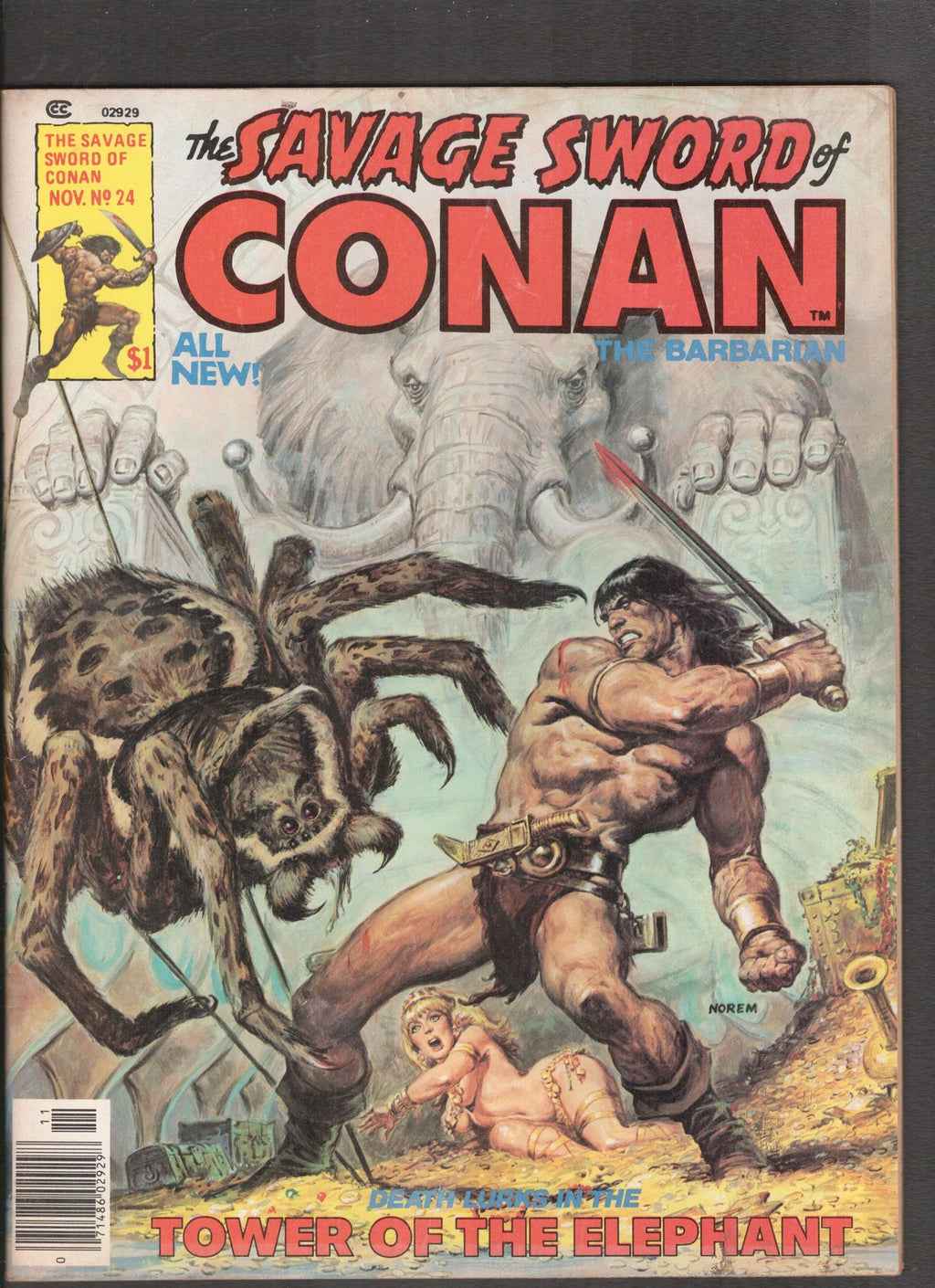 Savage Sword of Conan #24 (1977) Earl Norem Curtis Comics