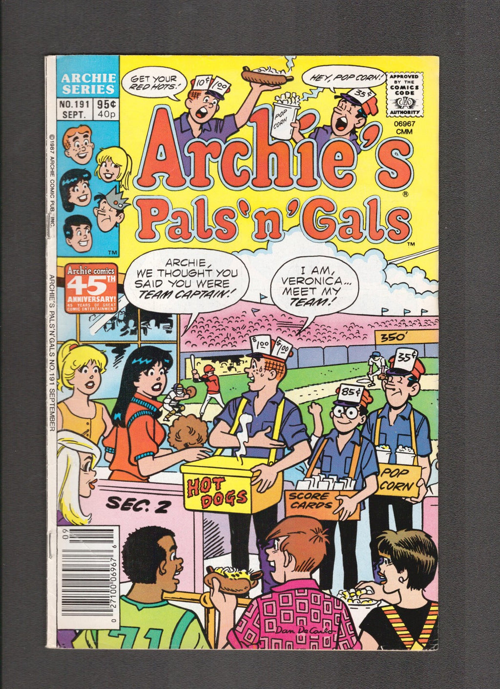 Archie's Pals 'n' Gals #191 (1988) Dan DeCarlo Archie Comics