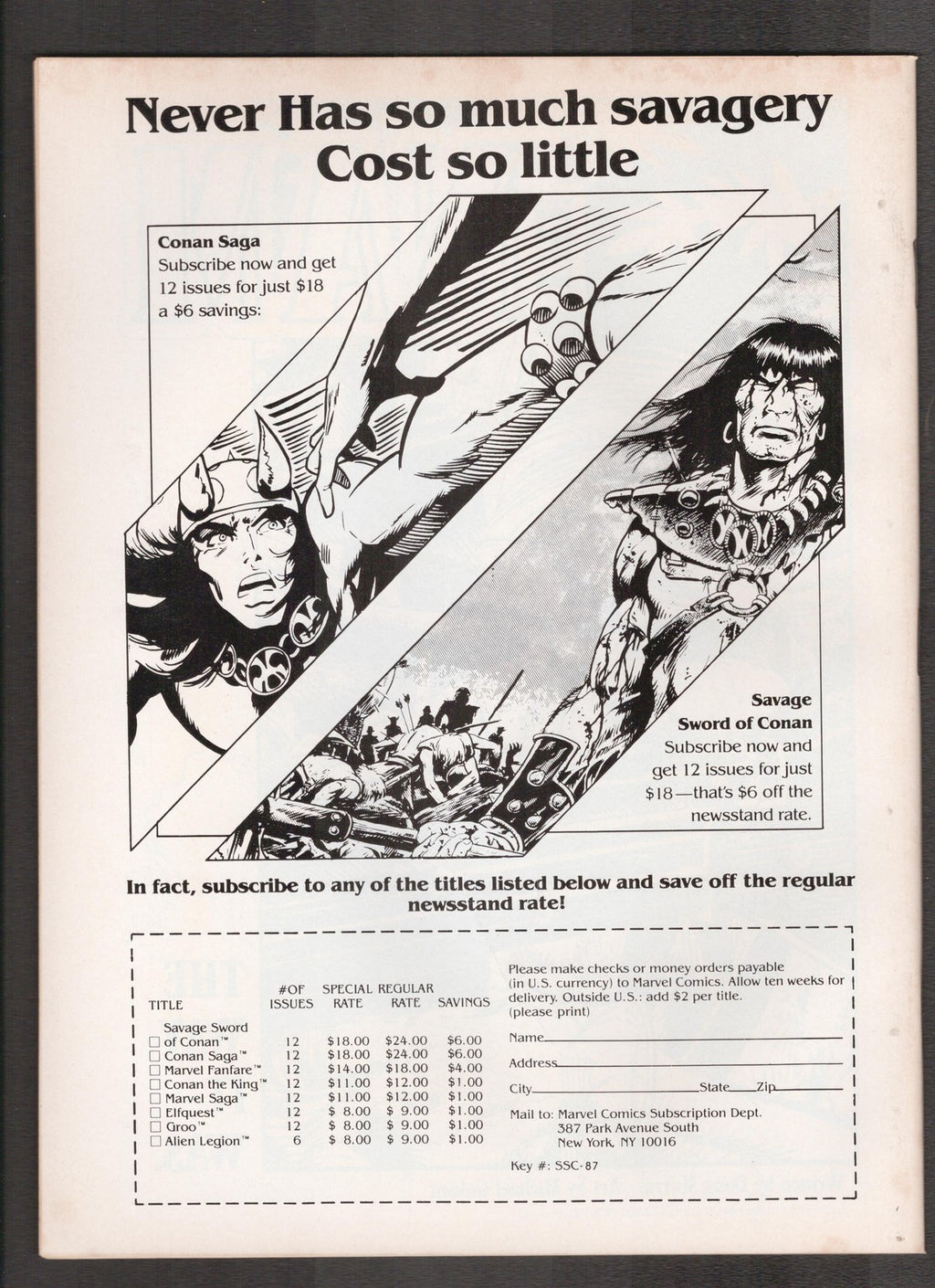 Conan Saga #3 (1987) Barry Windsor-Smith Cover Marvel Comics