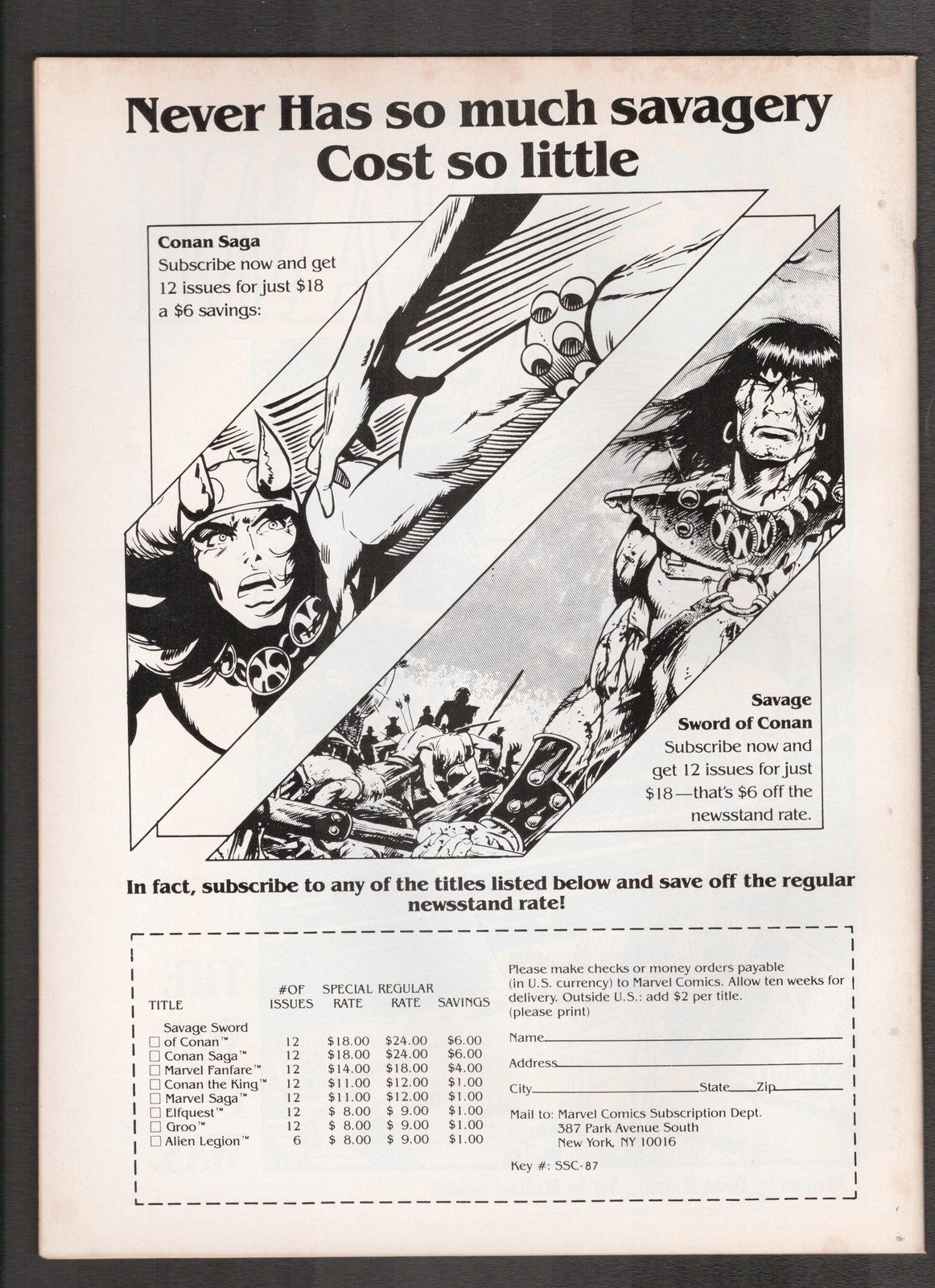 Conan Saga #3 (1987) Barry Windsor-Smith Cover Marvel Comics