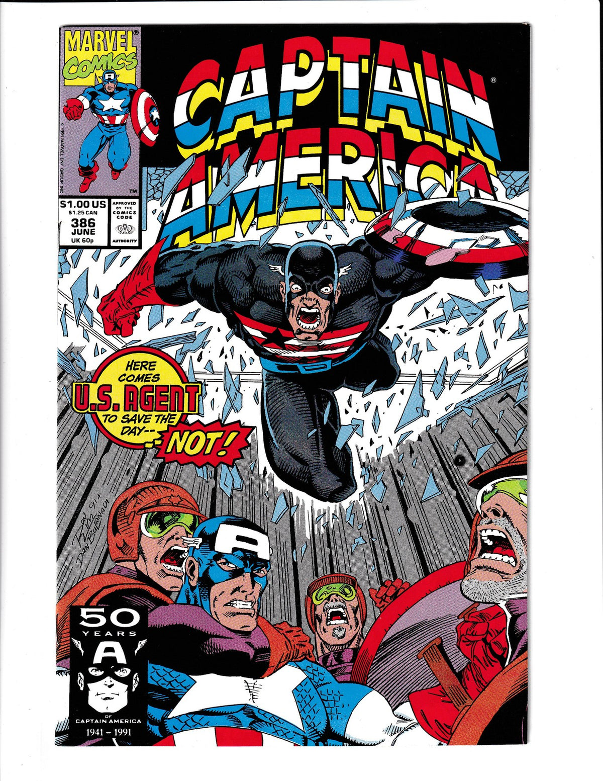 Captain America #386 (1991) Marvel Comics SKU:3282