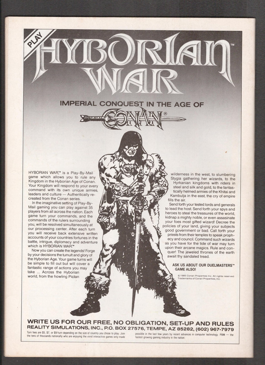 Savage Sword of Conan #165 (1989) Dorian Curtis Comics