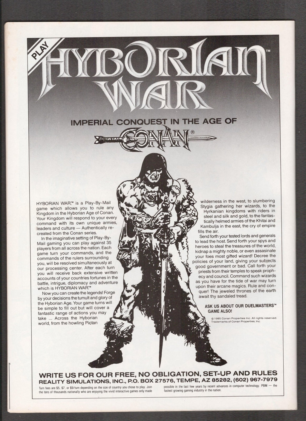 Savage Sword of Conan #152 (1988) Doug Beakman Cover Curtis Comics