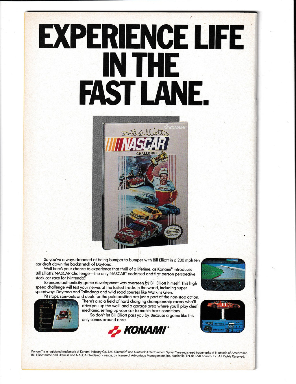 Legends of NASCAR #1 (1990) Bill Elliot - Cards attached Vortex Comics