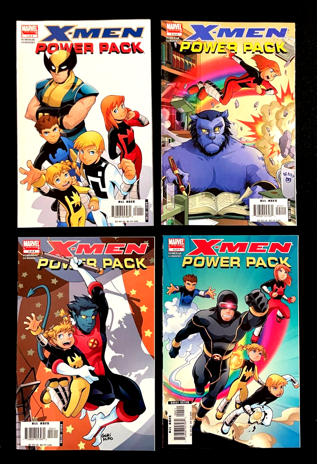 X-Men/Power Pack - Complete Set of 4 #1-4 (2005/06) Marvel Comics