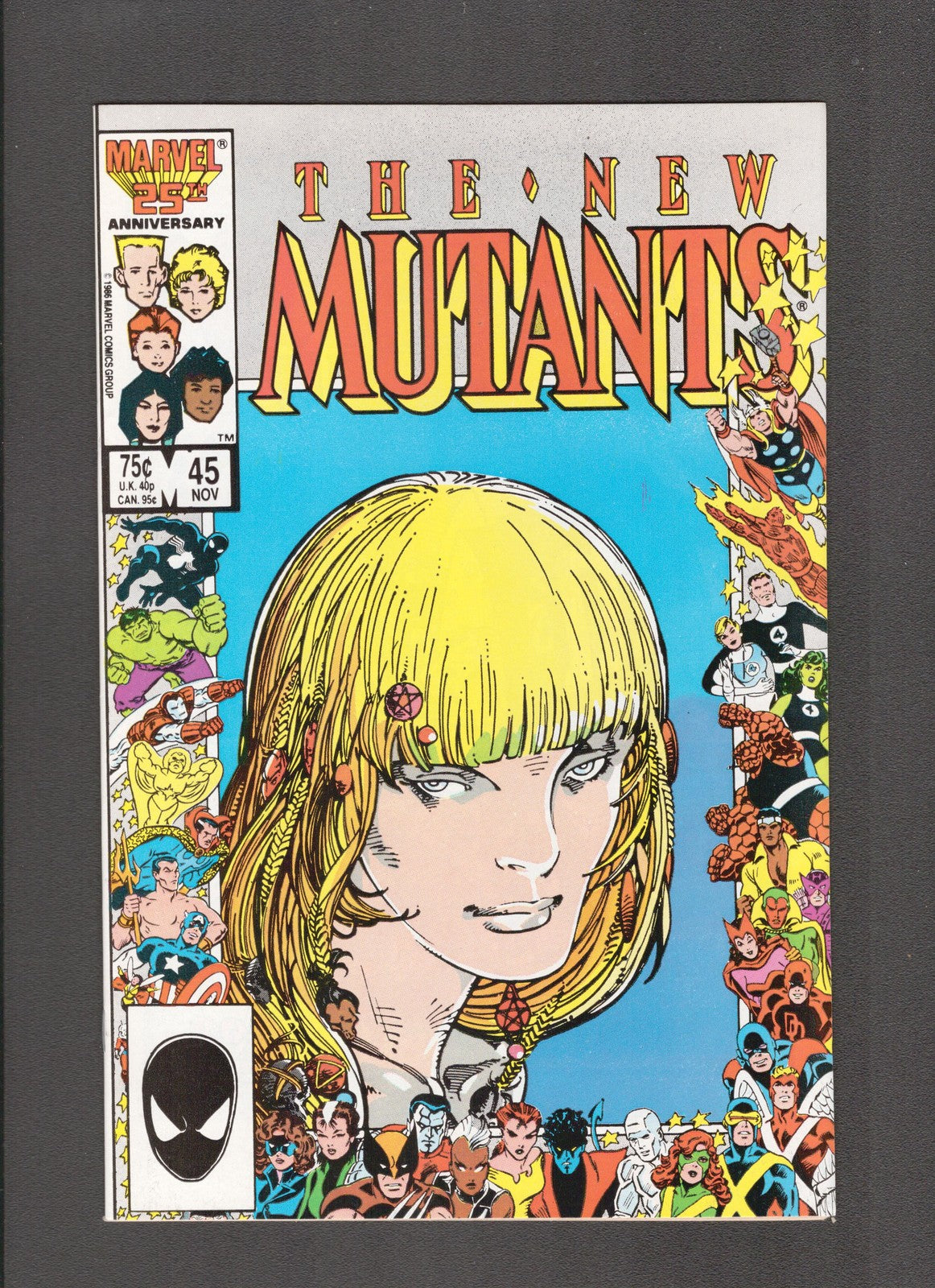 New Mutants #45 (1986) 25th Anniversary Border Marvel Comics