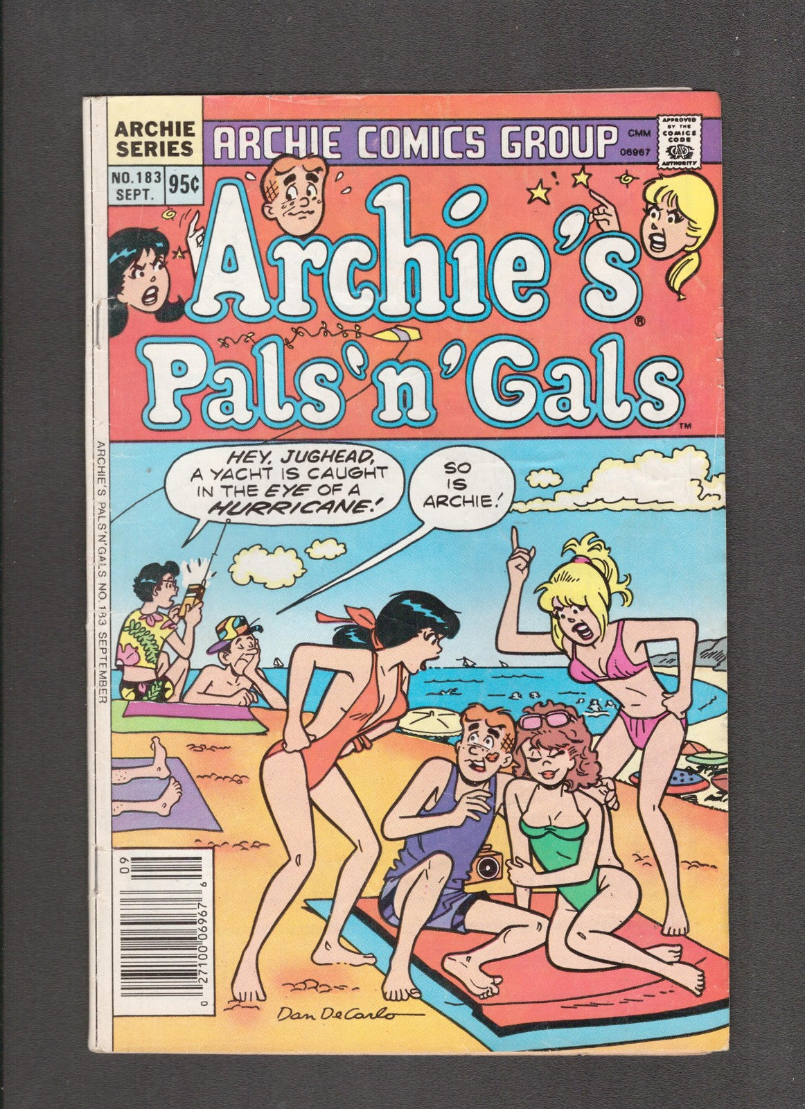 Archie's Pals 'N' Gals #183 (1986) Beach Scene Cover Archie Comics