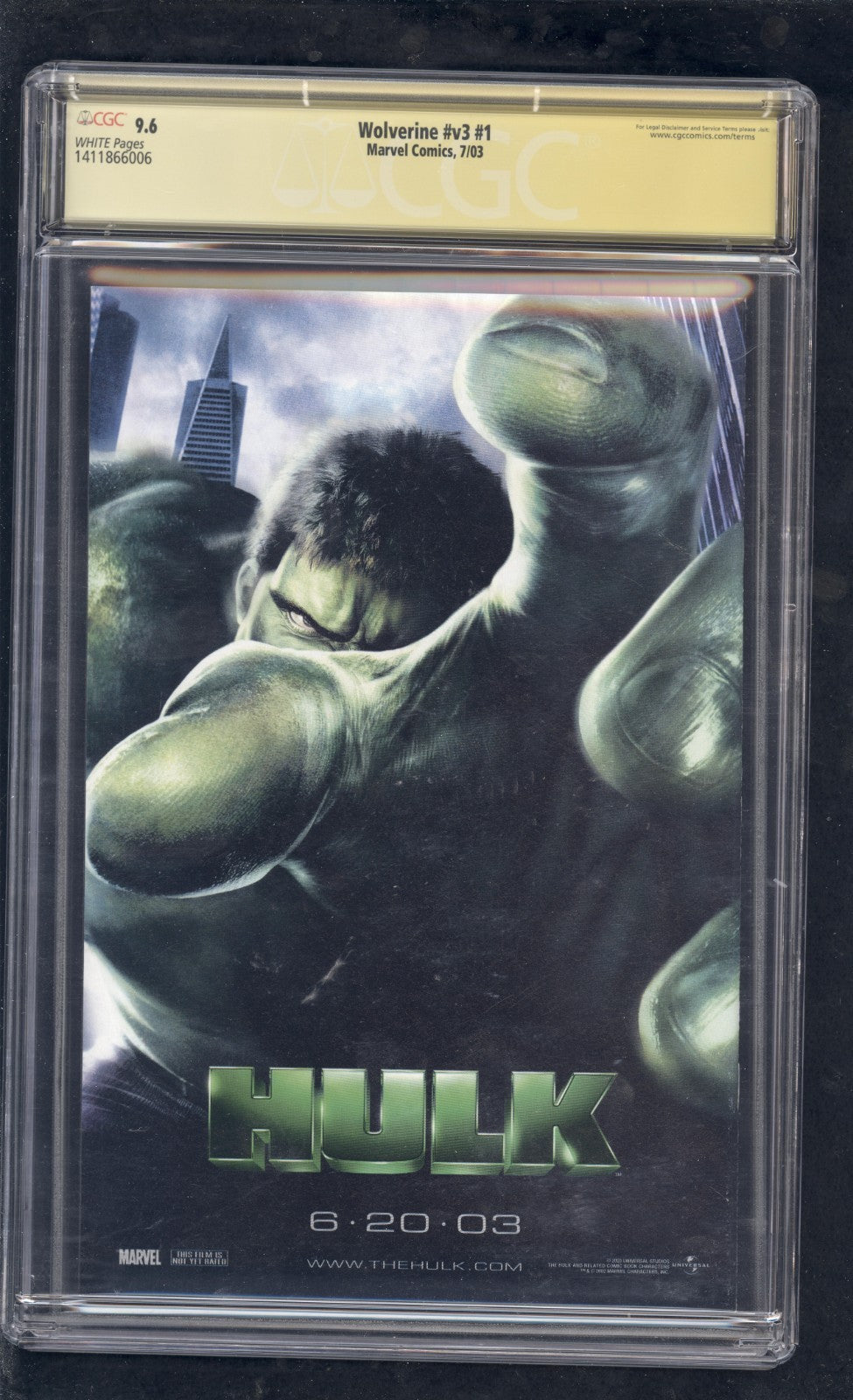 Wolverine #1 CGC 9.6 (2003) Signed by Darick Robertson CGCSS Graded Marvel Comic