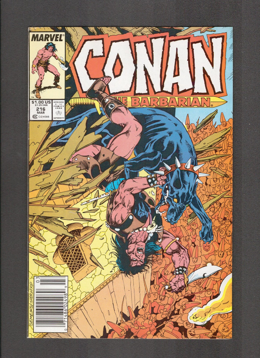 Conan the Barbarian #216 (1989) Isherwood, Semeiks Marvel Comics