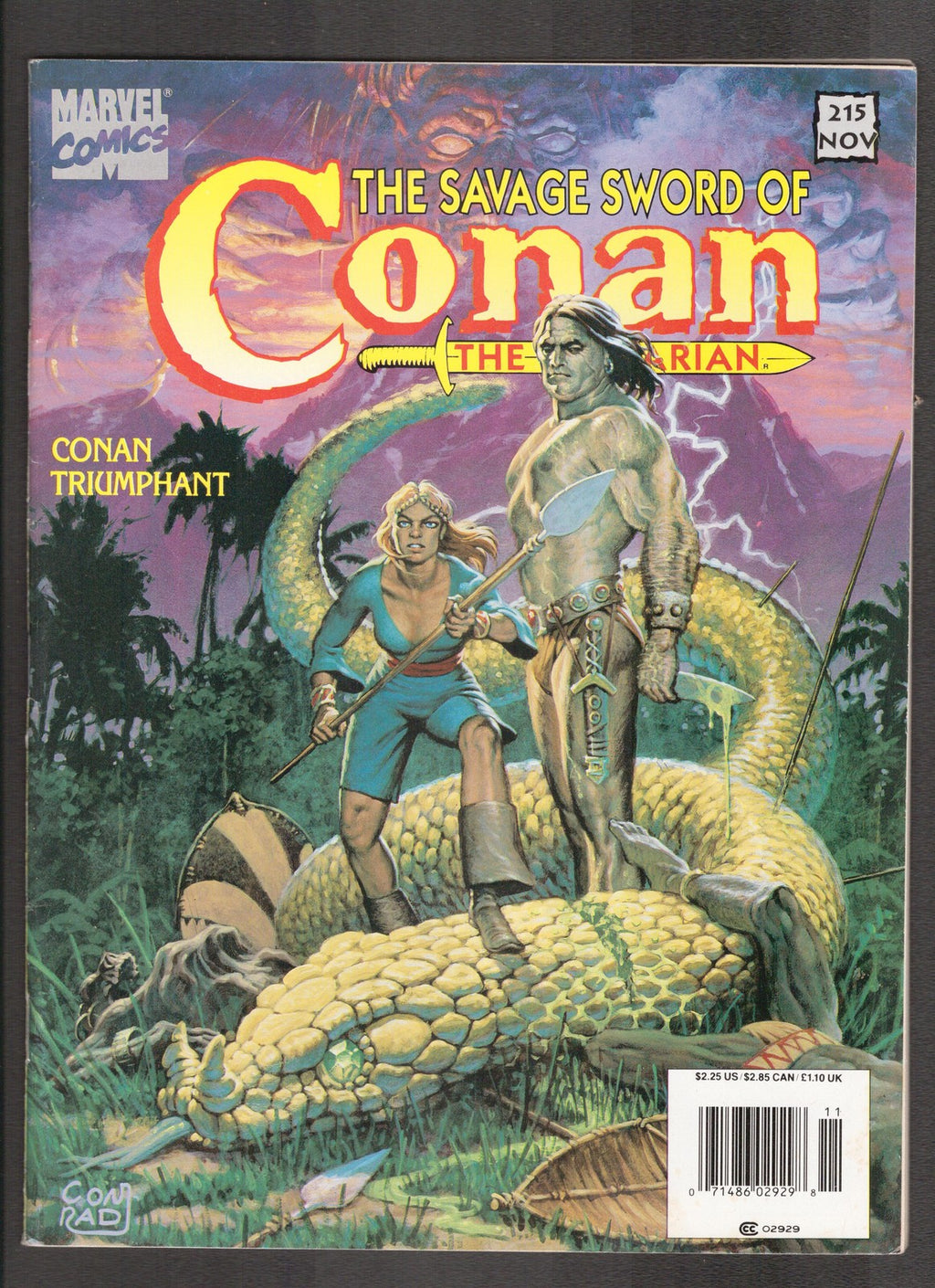 Savage Sword of Conan #215 (1993) Tim Conrad Magazine Curtis Comics