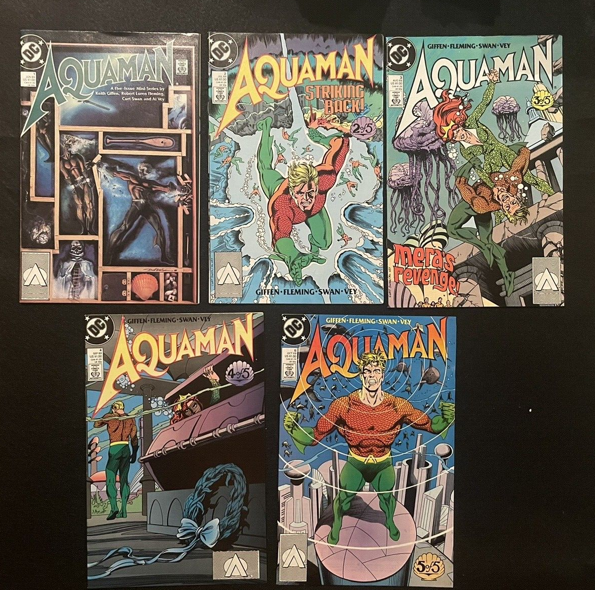 Aquaman #1-5 COMPLETE MINI SERIES (1989) DC Comics