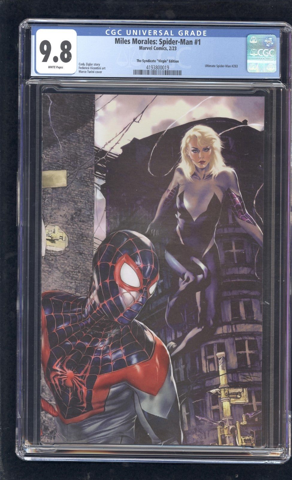 Miles Morales: Spider-Man #1 CGC 9.8 2023 Turini Syndicate Virgin Variant Marvel
