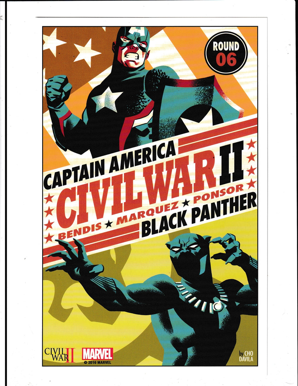 Round 6 Captain America Civil War 2 Poster #6 (2016) Black Panther Marvel Comics