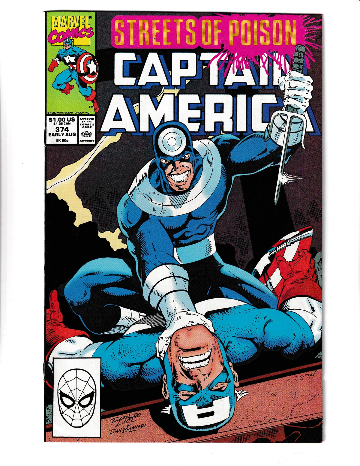 Captain America #374 (1990) HIGHER GRADE Marvel Comics
