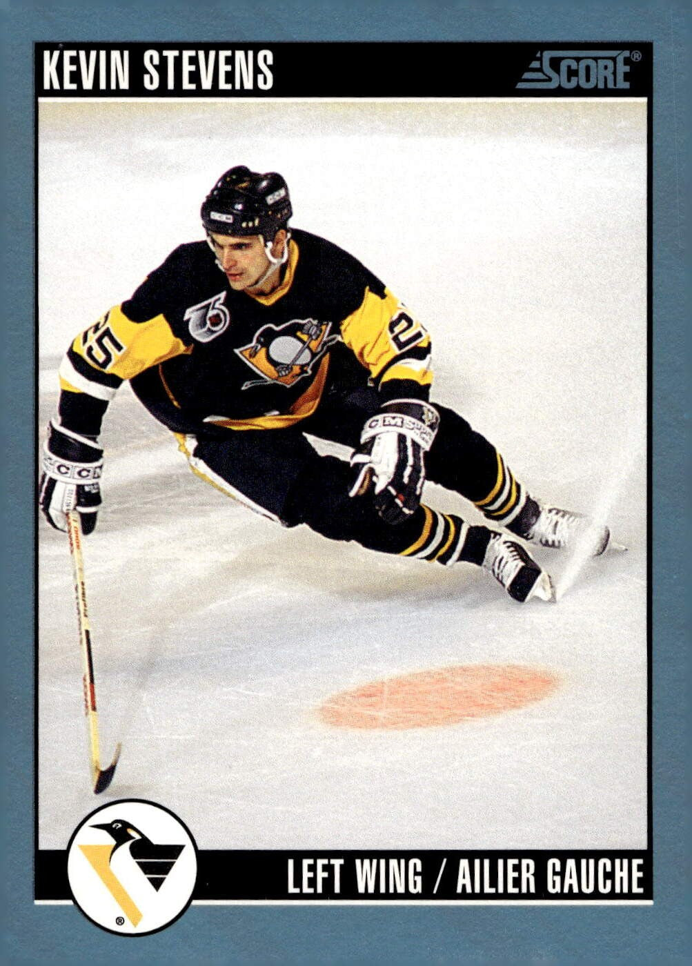 1992-93 Score Canadian #25 Kevin Stevens Hockey Pittsburgh Penguins