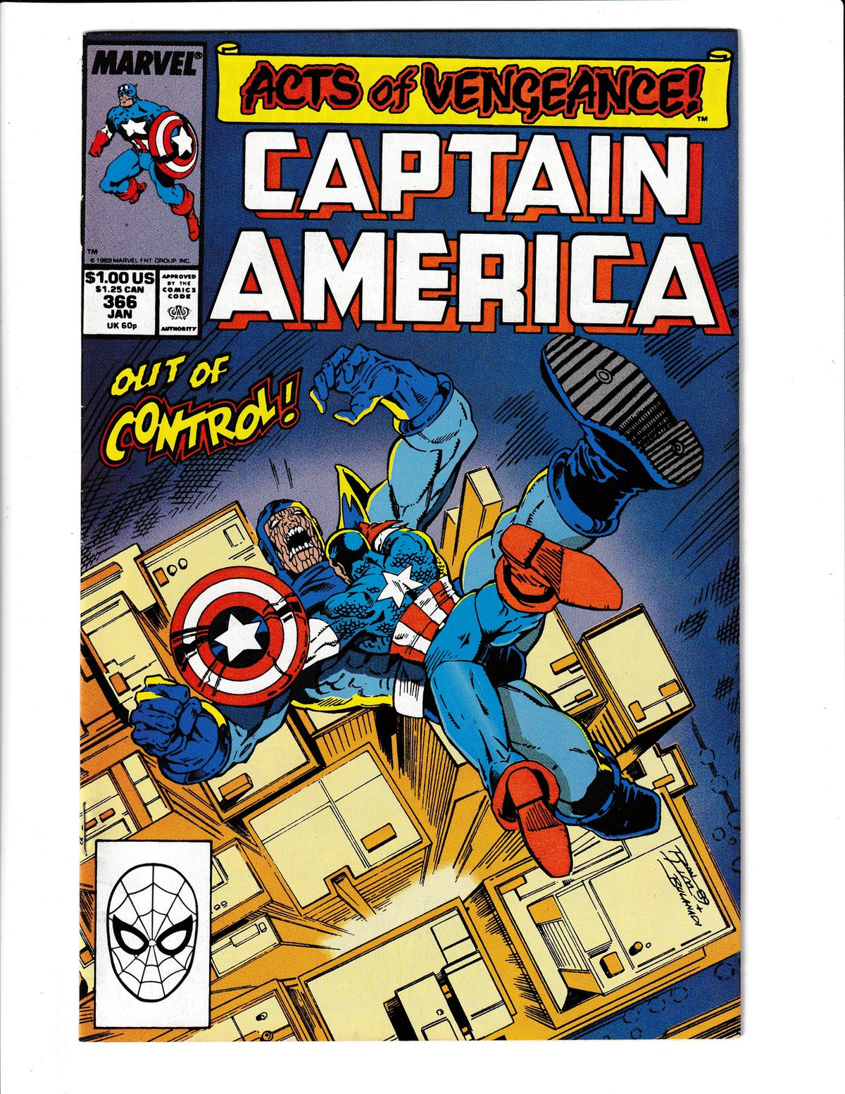 Captain America #366 (1990) Marvel Comics