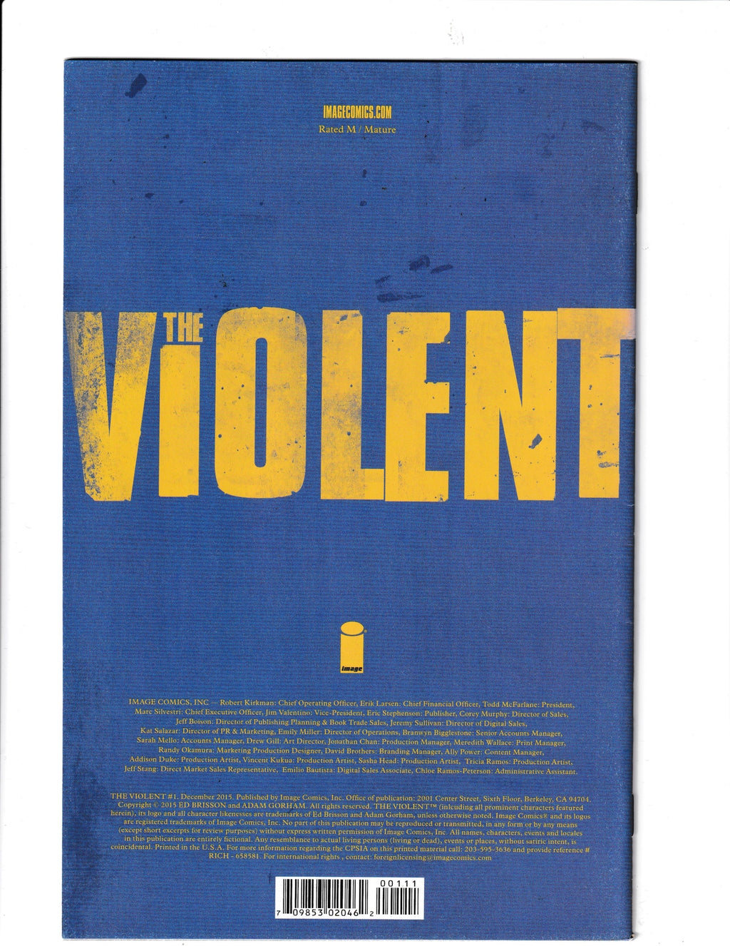 Violent #1 (2015) Image Comics SKU:1185