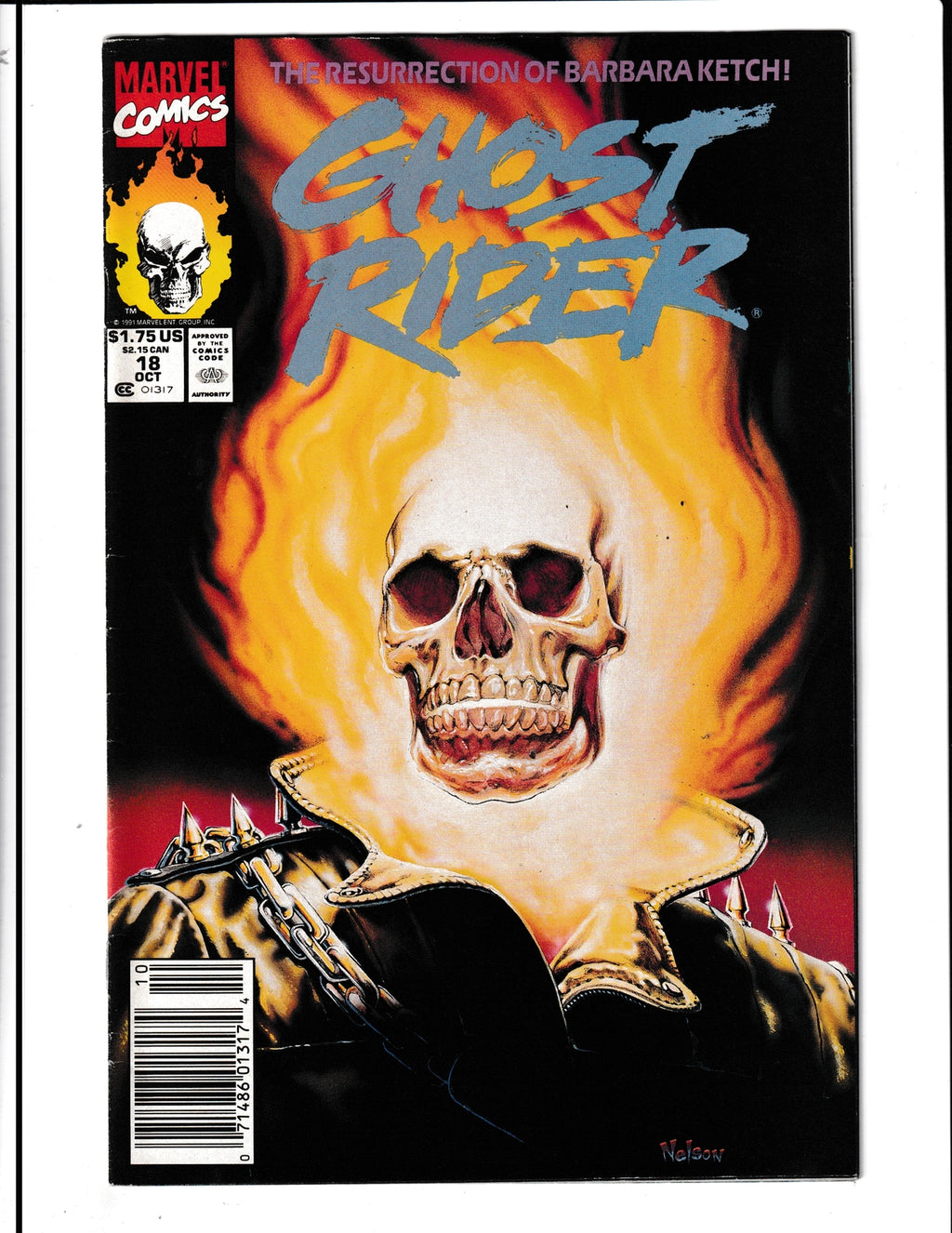 Ghost Rider #18 (1991) Nelson Cover Marvel Comics