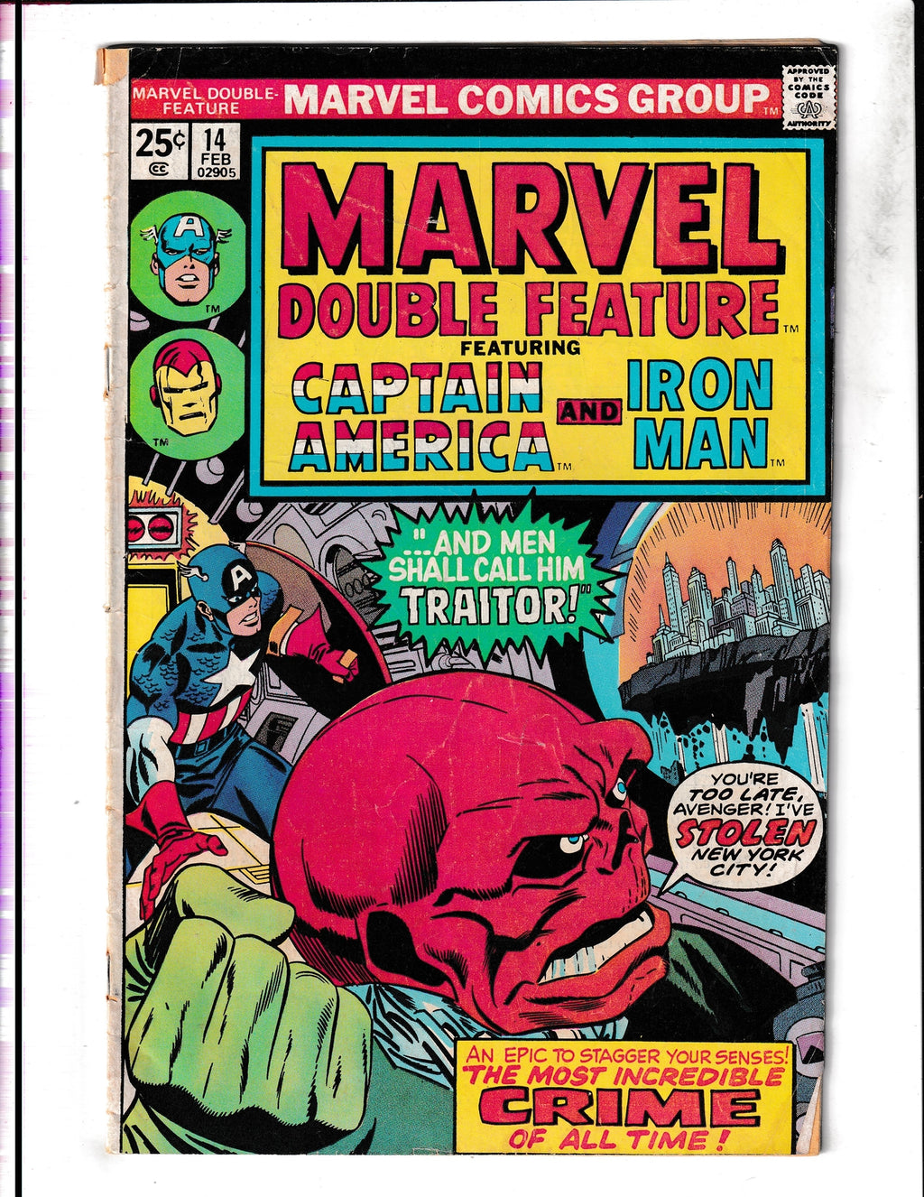 Marvel Double Feature #14 (1976) Captain America and Iron Man Marvel Comics