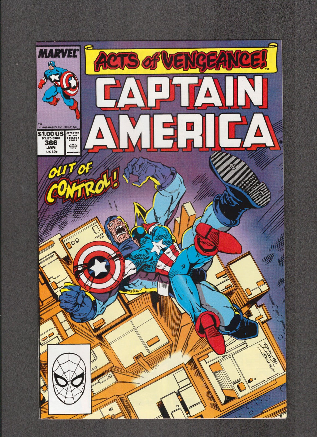Captain America #366 (1989) 1st Ron Lim Art for CA Marvel Comics