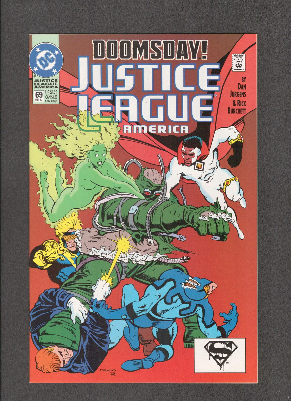 Justice League America #69 (1992) Death of Superman Pt. 2 DC Comics